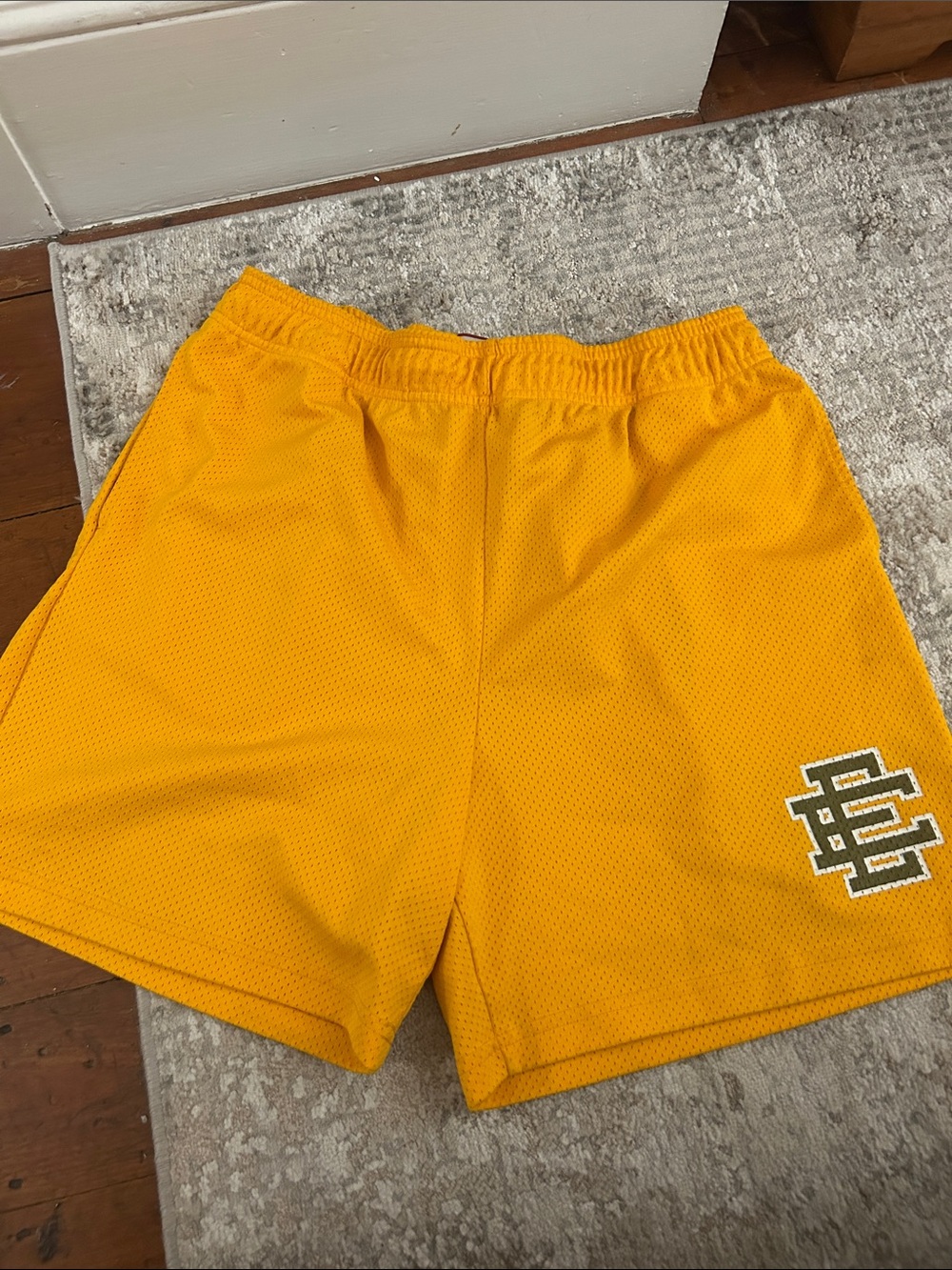 Men's Eric Emanuel Yellow Mesh Athletic Shorts